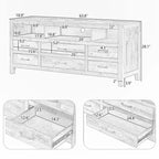 TV Stand with 6 Drawers and 3 Shelves