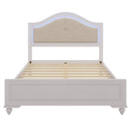 Queen LED Light Upholstered Platform Bed with Adjustable Lighting