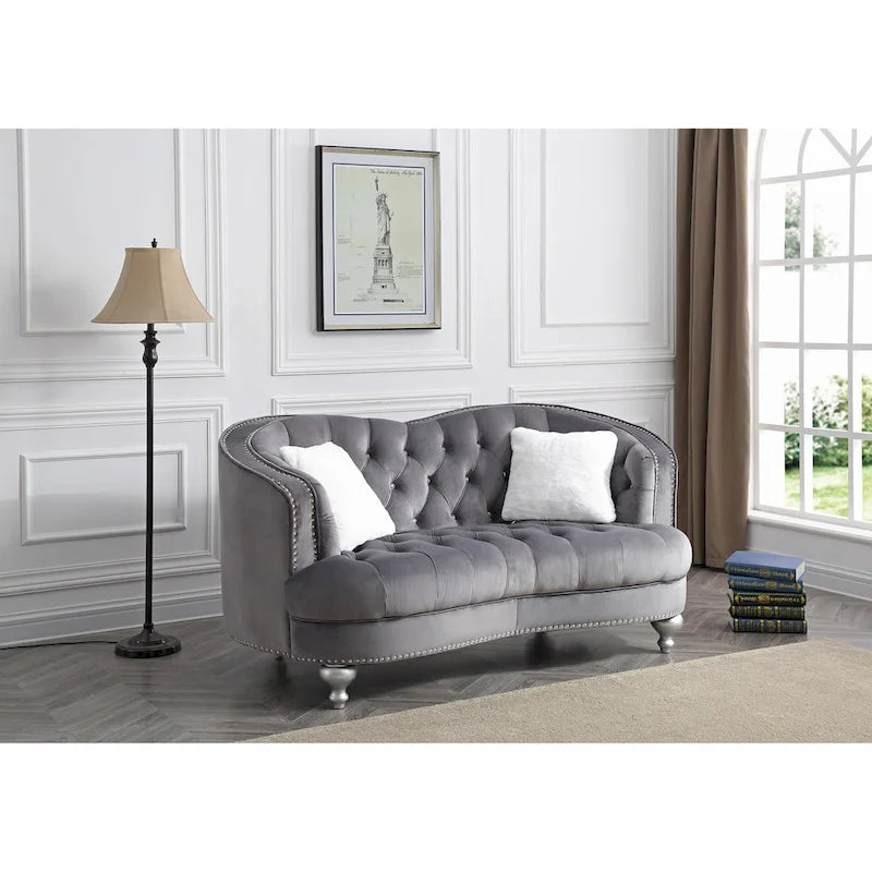 Blue Traditional Loveseat