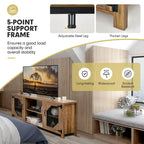 TV Stand Entertainment Media Center for TVs up to 65 w/Steel - 58 x 15.5 x 24