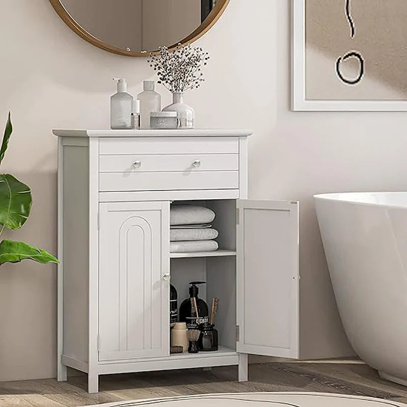 Bathroom Storage Cabinet Free Standing Large Drawer W/Adjustable