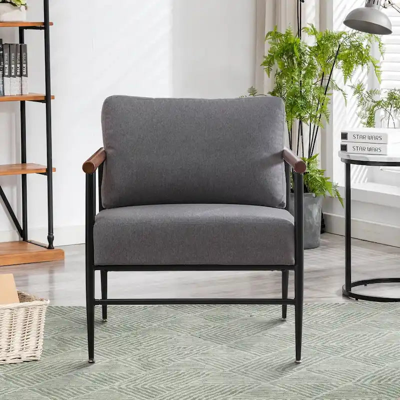 Comfy Simple Upholstered Single Armchair for Living Room