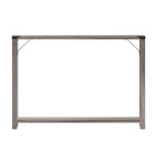 2-Tier Console Table with Metal Side Braces and Corner Caps