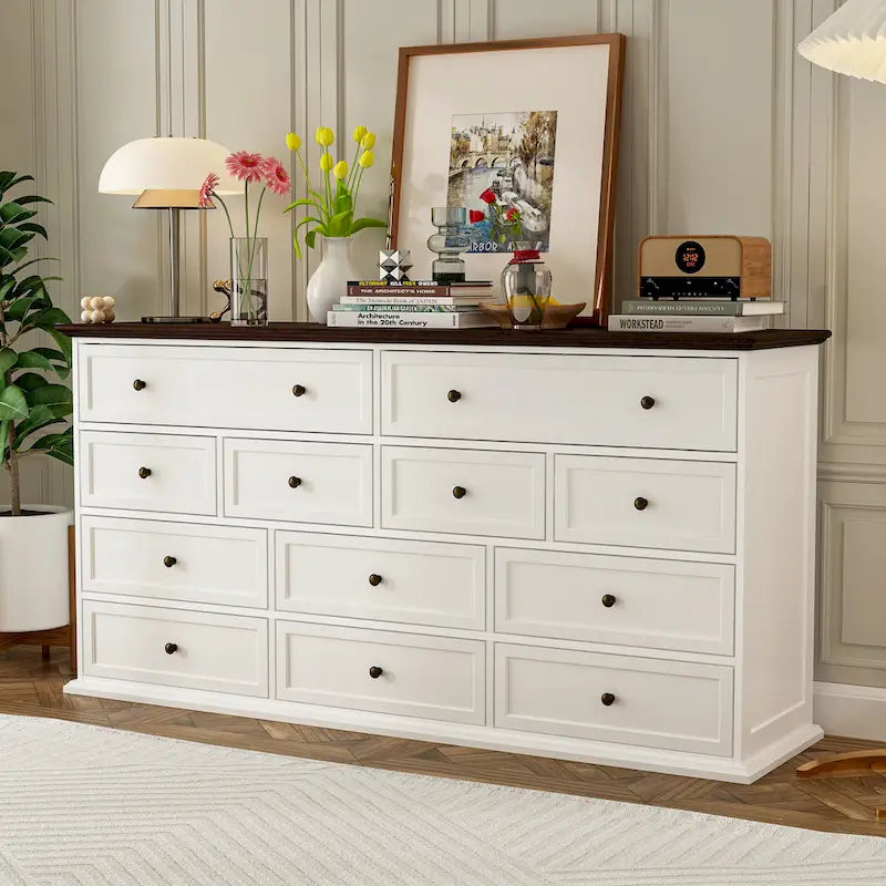 61W Legant 12-Drawer Dresser for Modern Home Decor Accent Cabinet