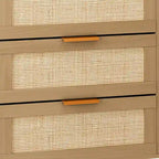 Rattan Drawer Dresser with 6 Drawers, Perfect for Bedroom and Living Room