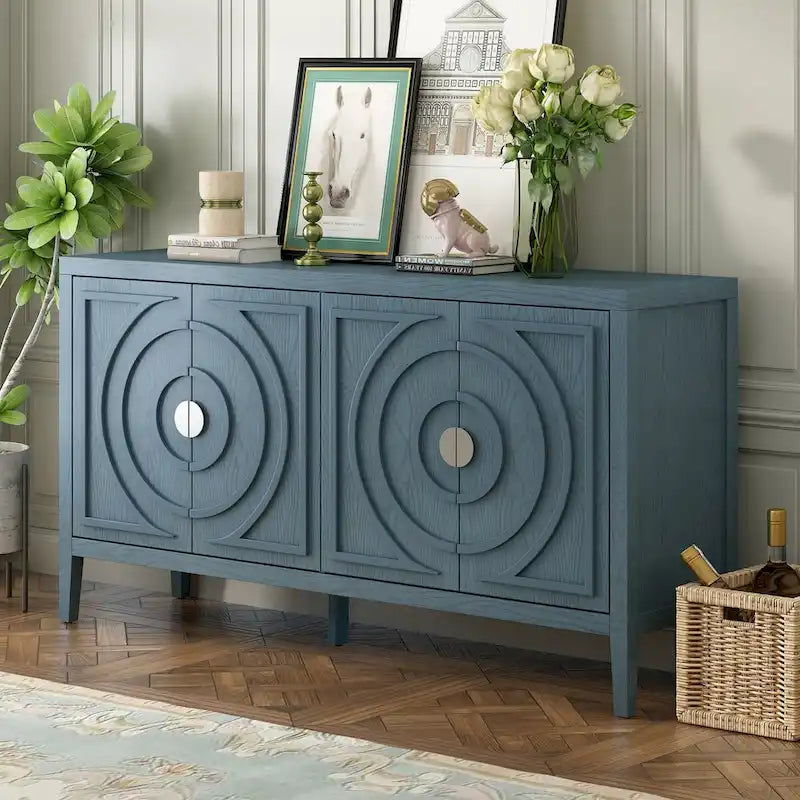 Retro Sideboard door with Circular Groove Design cabinets