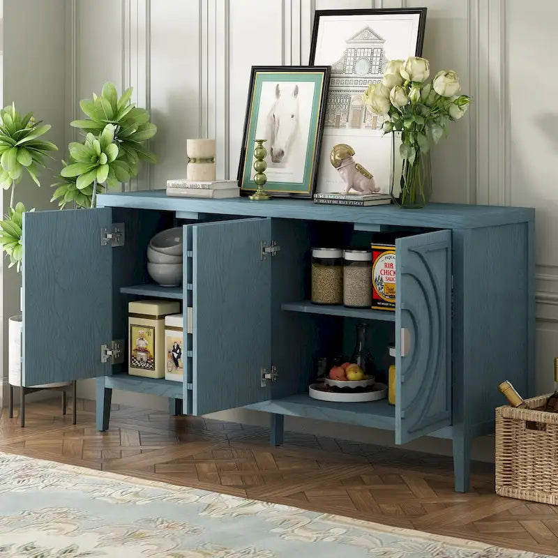 Retro Sideboard door with Circular Groove Design cabinets