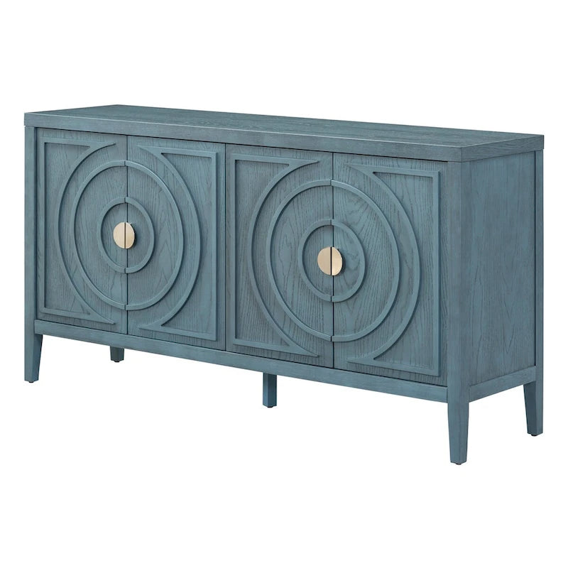 Retro Sideboard door with Circular Groove Design cabinets