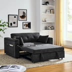 2-Seat Sleeper Sofa Bed with USB Power Outlet, Side Pockets and Lumbar Pillow