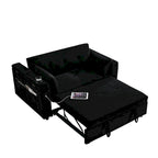 2-Seat Sleeper Sofa Bed with USB Power Outlet, Side Pockets and Lumbar Pillow
